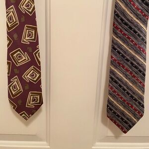 Stylish Geometric and Striped Patterned Tie Combo